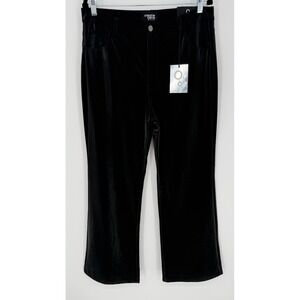 INSANE GENE BLACK GOING UP PANT HIGH WAIST FLARE PANTS FAUX LEATHER NWT 15/31